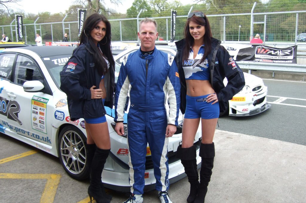Promotional Models with Subaru ProR at the Time Attack Series in Oulton Park on 16th April 2011 02