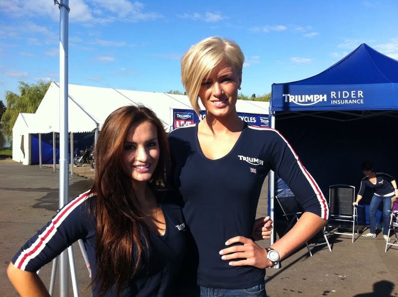 Promotional Models with Bike Team at Triumph Live in Mallory Park on Sept 2012