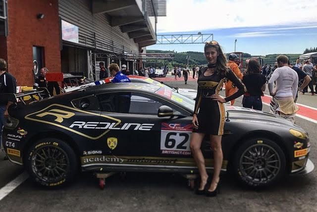 Grid Girl with Academy Motorsport at Spa Francorchamps for British GT on 8th/9th July 2017