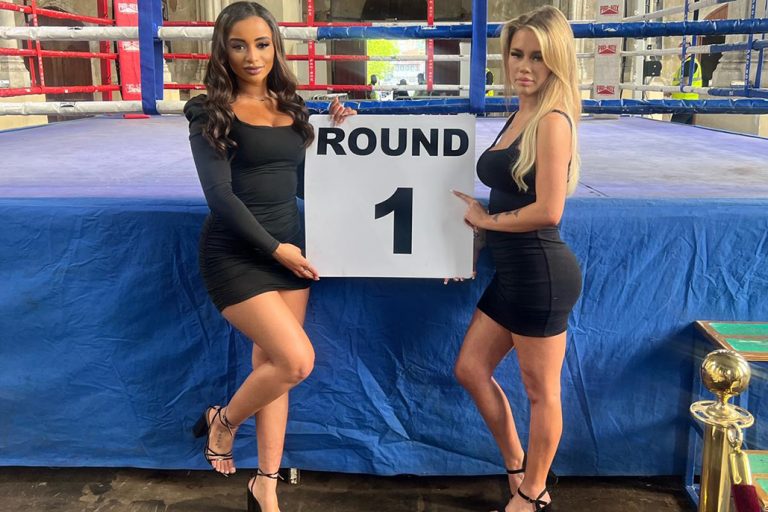 Ring Girls for a Boxing Show in Bow London on 7th May 2023