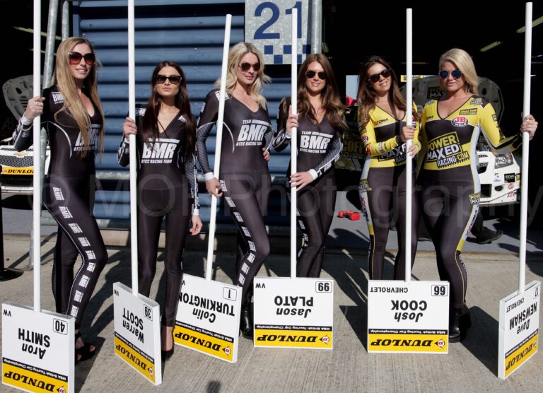 Grid Girls With Bmr Btcc At Rockingham Btcc On 6th Sept 2015