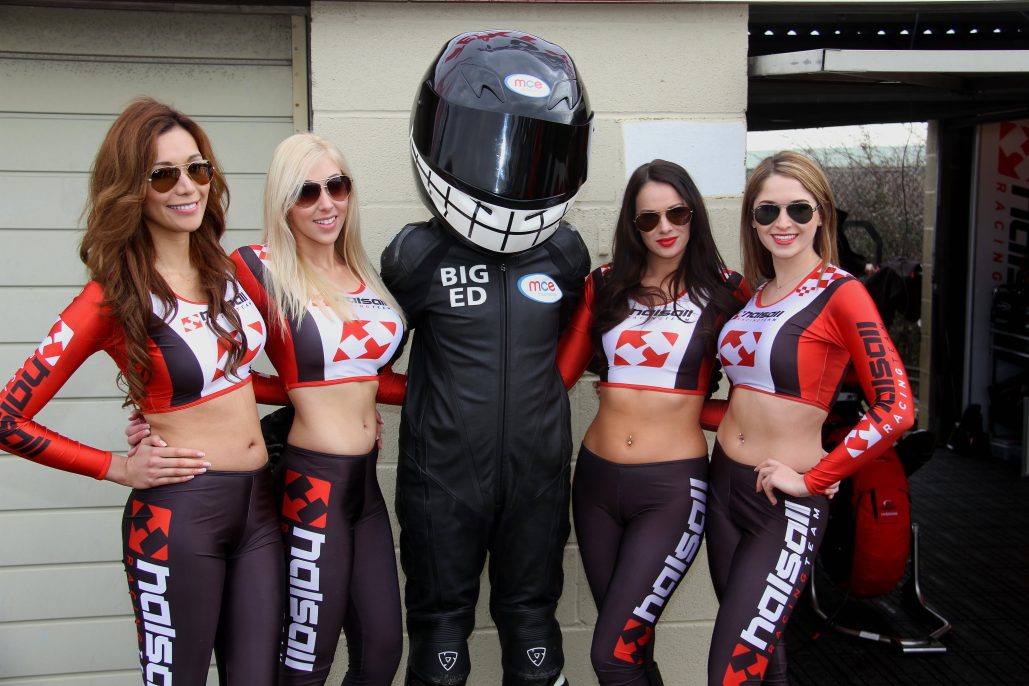 Grid Girls with Hudson Kennaugh at Thruxton British Superbikes on 14th April 2013