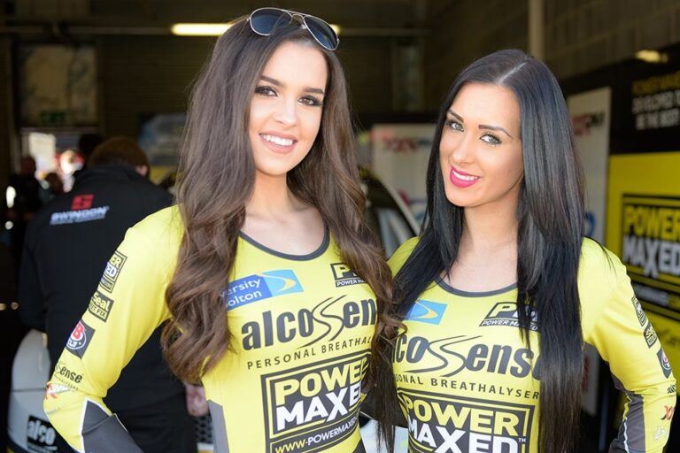 Grid Girls With Power Maxed Btcc At Donington Park Btcc On 17th April 2016