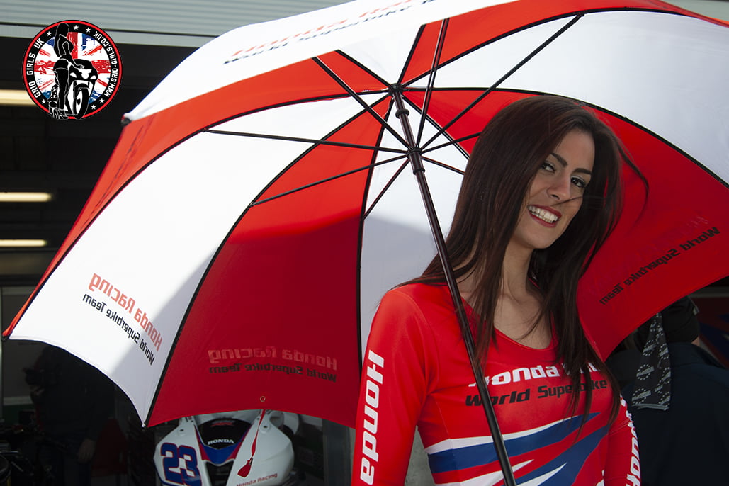 Grid Girls With Ten Kate Honda At Donington Park For World Superbike Round In 2012