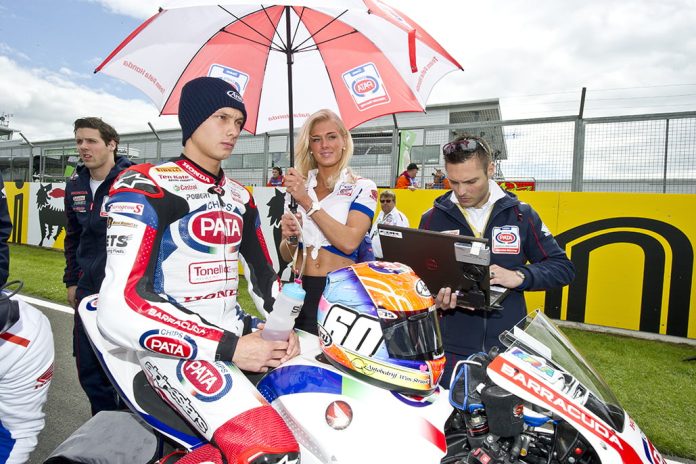 Grid Girls With Ten Kate Honda At Donington Park For World Superbike Round In 2014