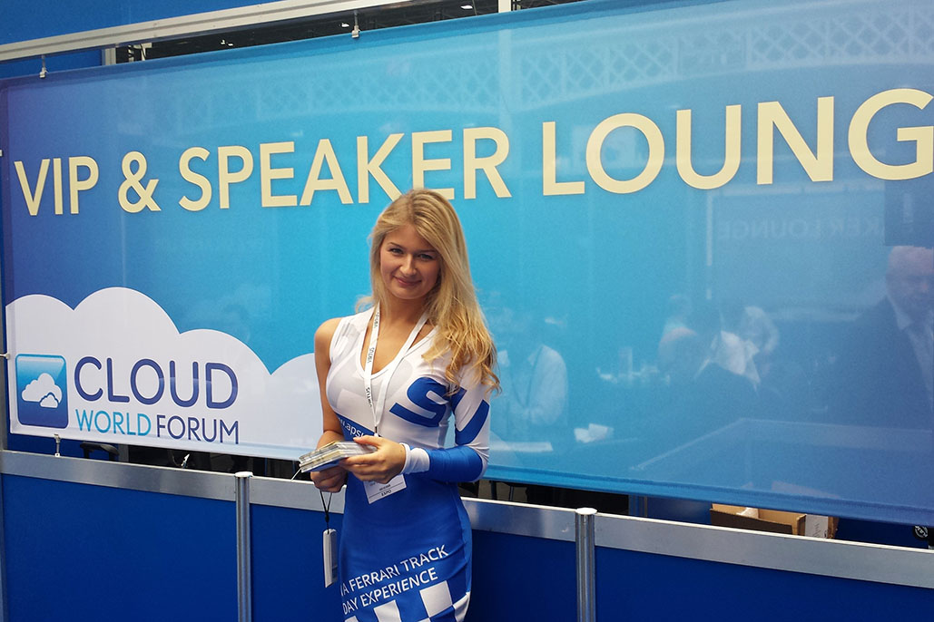 Promotional Model With Apsu At Cloud World Forum In London On 26/27th June 2013