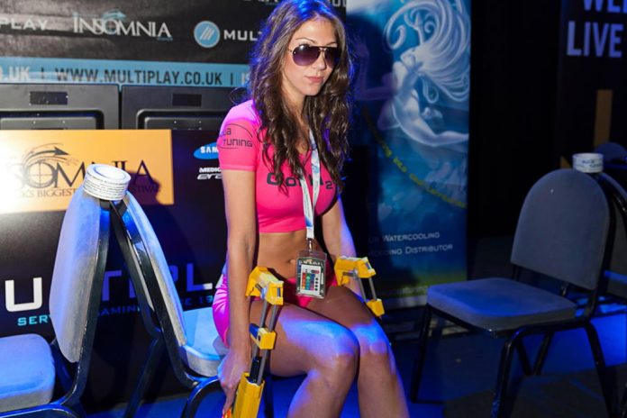 Promotional Model With Aquatuning At Gaming Expo In Newbury On 26/27th August 2011