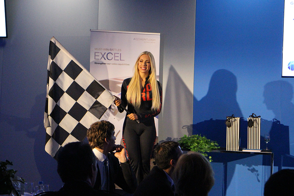 Promotional Model With Eventology At Global Marketing Meeting In Silverstone On 11th March 2014