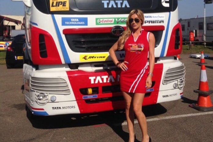 Promotional Model With Steve Horne Promotions At British Truck Racing Association 2015