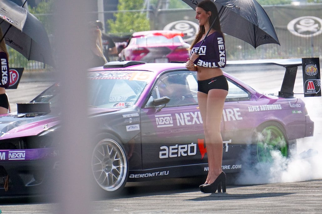 Promotional Models With Aerokit At The Drift All Stars In Westfield On 18th May 2014