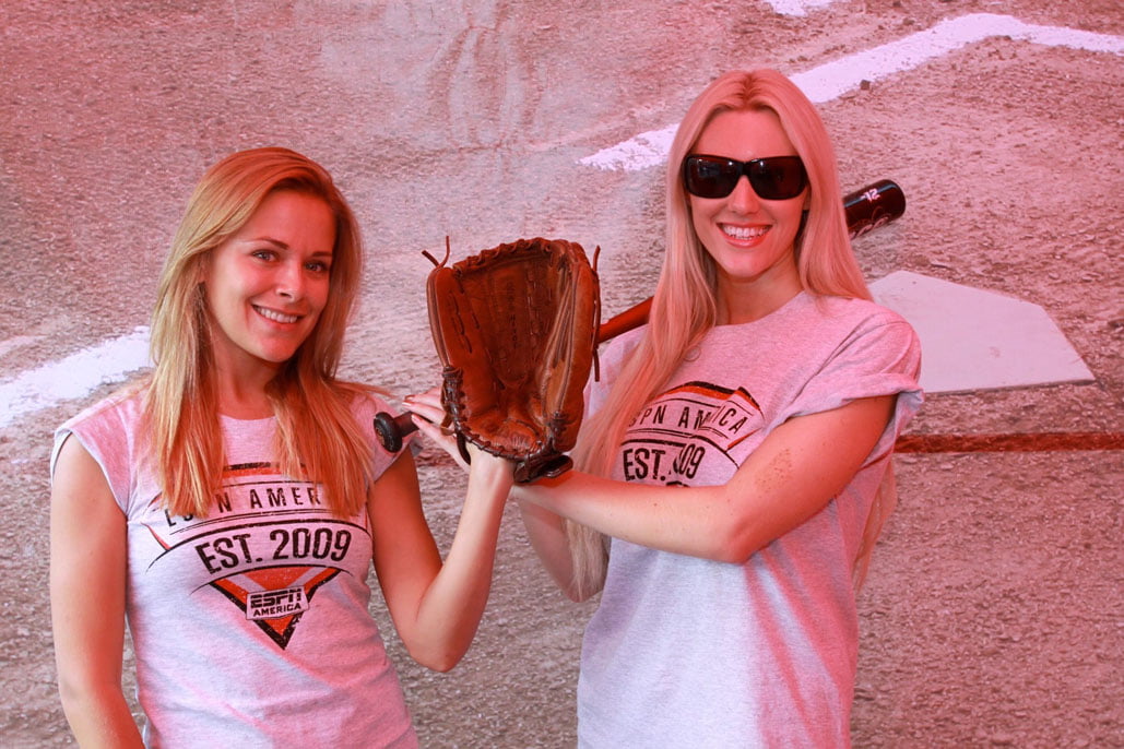 Promotional Models With Espn Uk At Their Baseball Promo In London On 1st October 2011