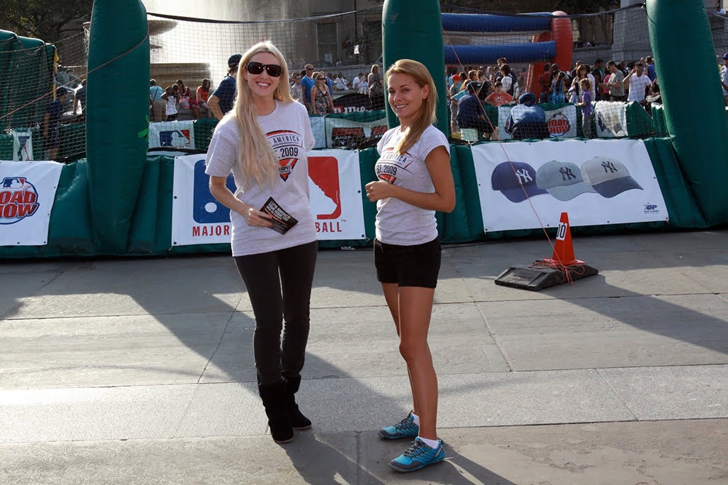 Promotional Models With Espn Uk At Their Baseball Promo In London On 1st October 2011