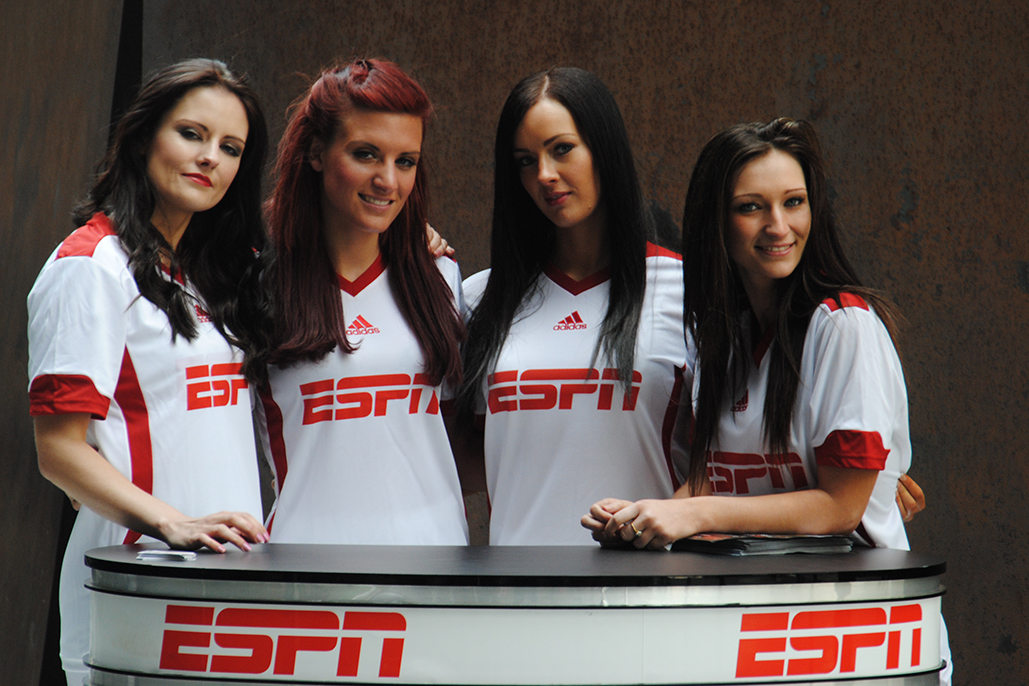 Promotional Models With Espn Uk For Their Fa Cup Promo In London On 12th May 2011