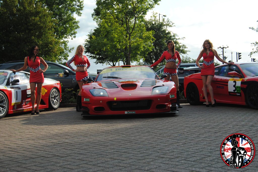 Promotional Models With Kent Ferrari In Brands Hatch On 18th June 2011