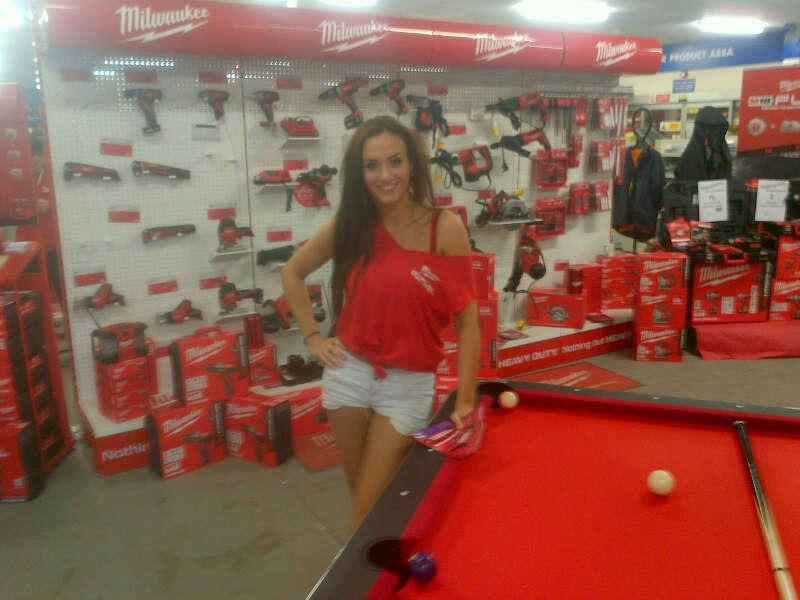 Promotional Models With Milwaukee Tools Promotion At Jewson Bristol On 27/28th September 2012