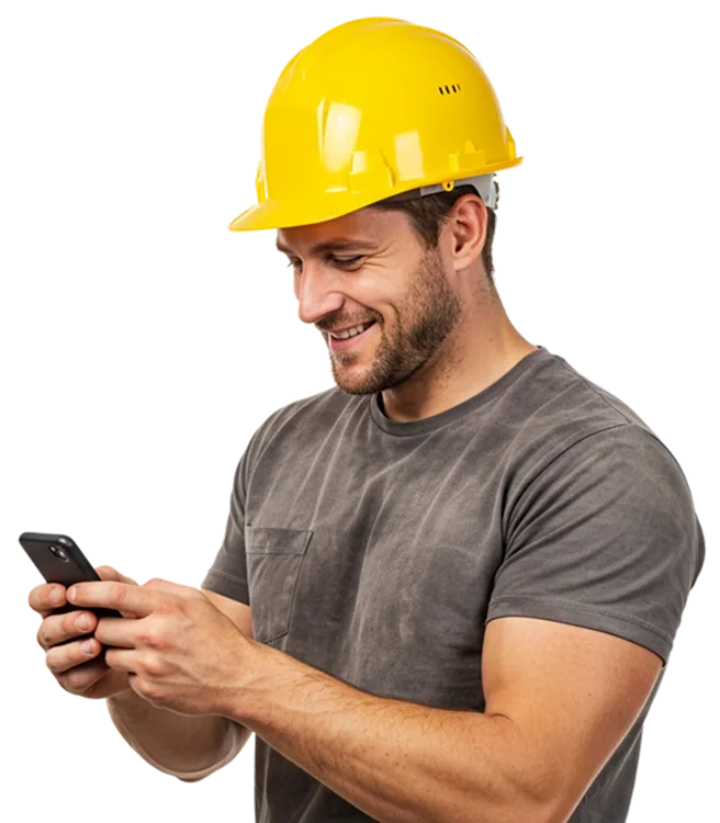 Tradesman with phone
