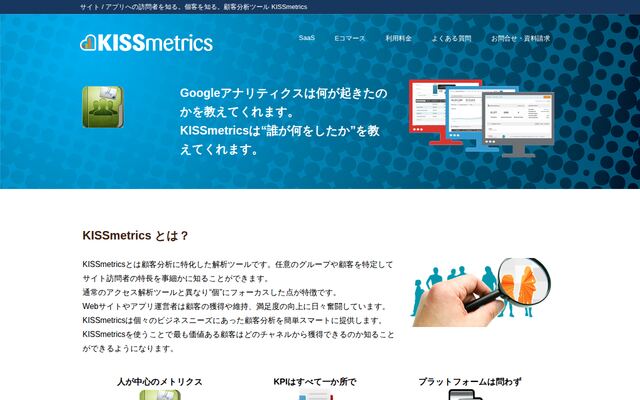 KISSmetricsの公式ページ