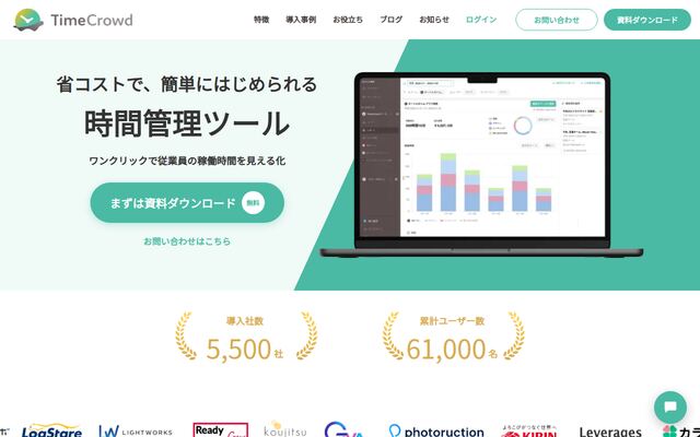TimeCrowdの公式ページ