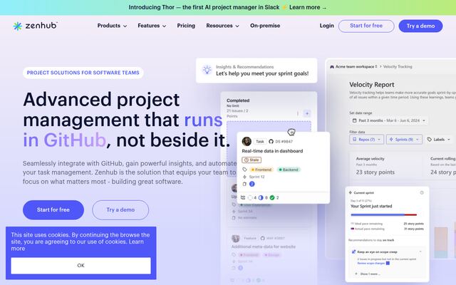 ZenHubの公式ページ