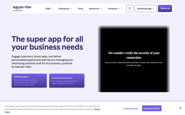 Viber for Businessの公式ページ