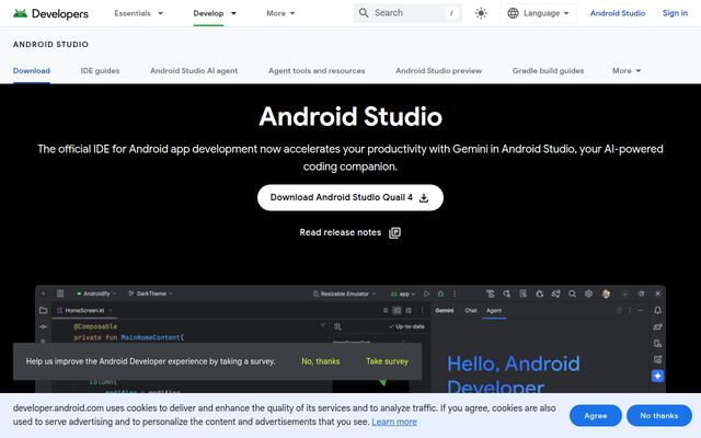 Android Studioの公式ページ