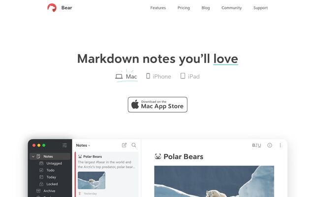 BEARの公式ページ
