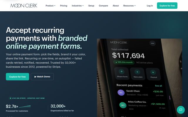 MoonClerkの公式ページ