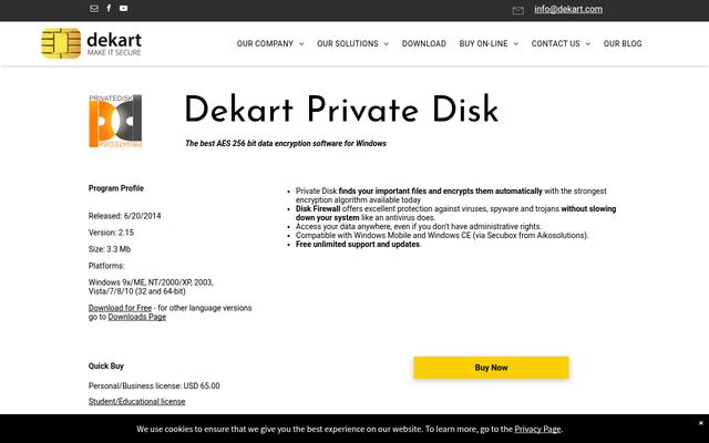 Dekart Private Diskの公式ページ