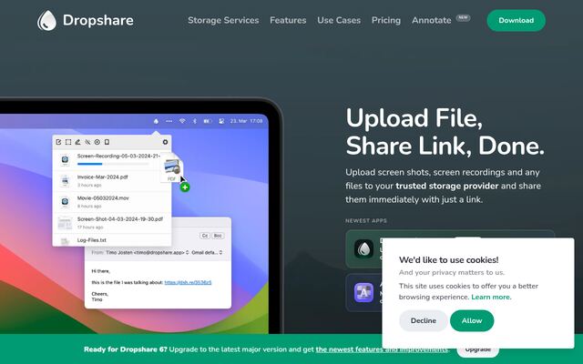 Dropshareの公式ページ