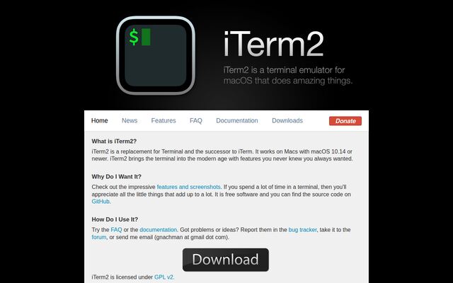 iTerm2の公式ページ