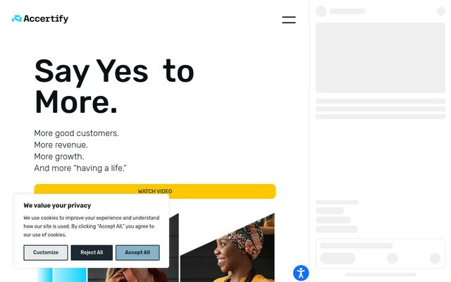 Accertifyの公式ページ