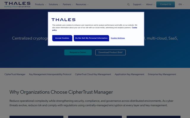 CipherTrust Managerの公式ページ