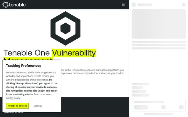 Tenable.ioの公式ページ