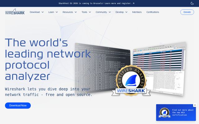 Wiresharkの公式ページ