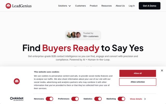 LeadGeniusの公式ページ