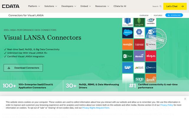 Visual LANSA Connectorsの公式ページ