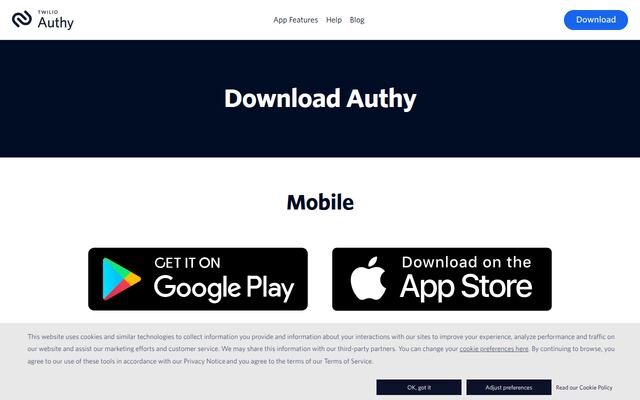 Authyの公式ページ