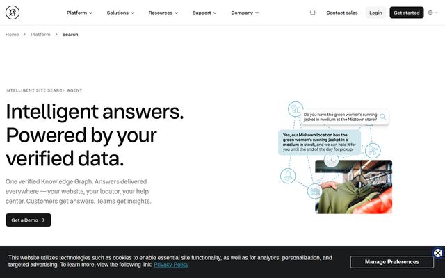 Yext Answersの公式ページ