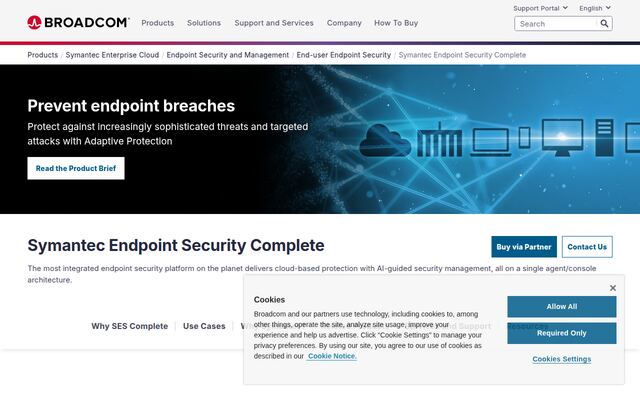Symantec Endpoint Security Completeの公式ページ