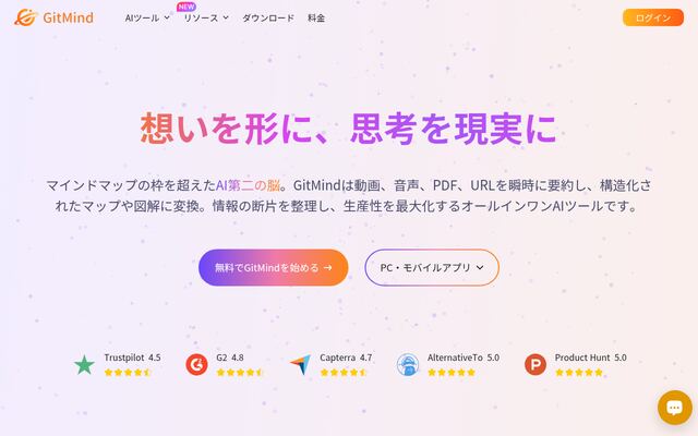 GitMindの公式ページ