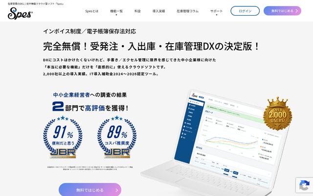 Spesの公式ページ
