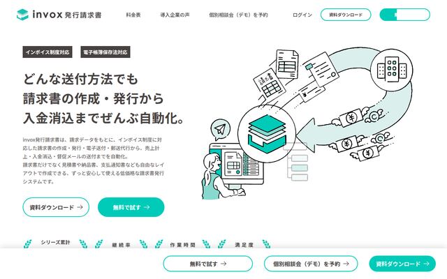 invox発行請求書の公式ページ