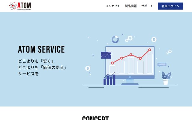 ATOM Cloudバックアップの公式ページ