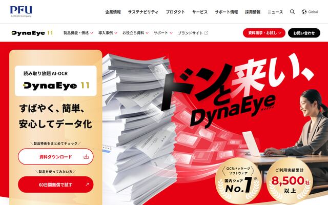 DynaEyeの公式ページ