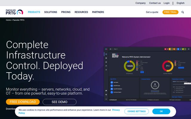 PRTG Network Monitorの公式ページ