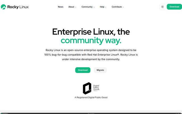 Rocky Linuxの公式ページ