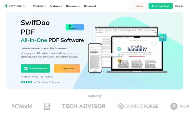 SwifDoo PDFの公式ページ