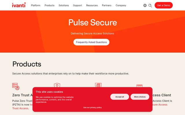 Pulse Secureの公式ページ