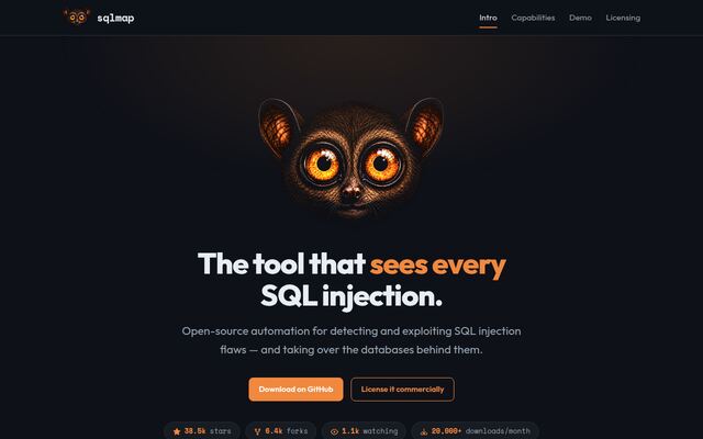 sqlmapの公式ページ