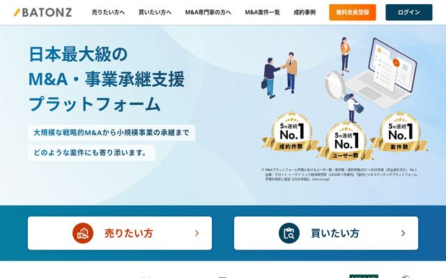 BATONZの公式ページ